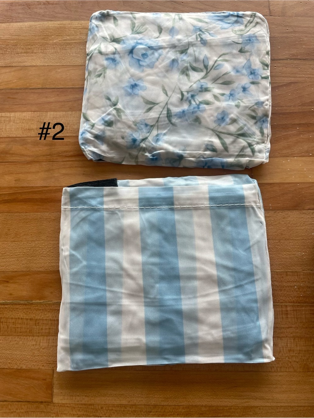 Set of 2 Reusable Floral & Stripe Tote Bag - Picture 3 of 7